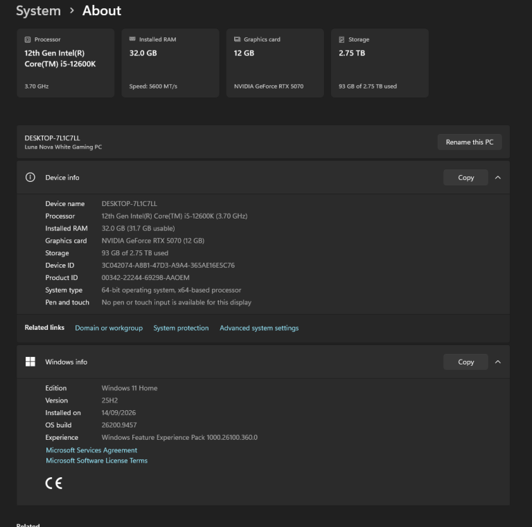 GAMING PC | RTX 5070 12GB | i5-12600K | 32GB DDR5 5600 | 3TB Storage ...