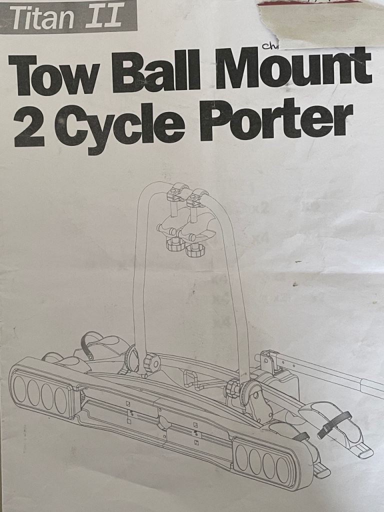 Car Cycle carrier tow bar mounted for two electric bikes