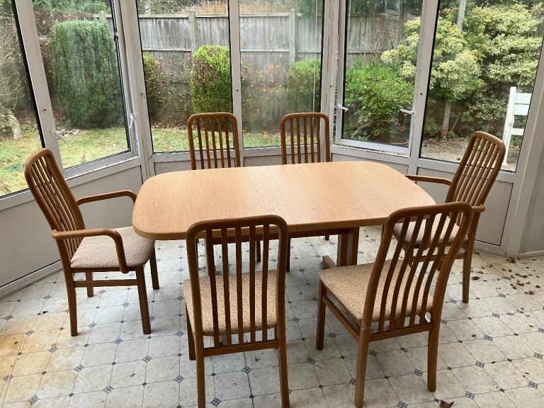 Vintage G Plan Teak Extending Dining Table and 6 Chairs