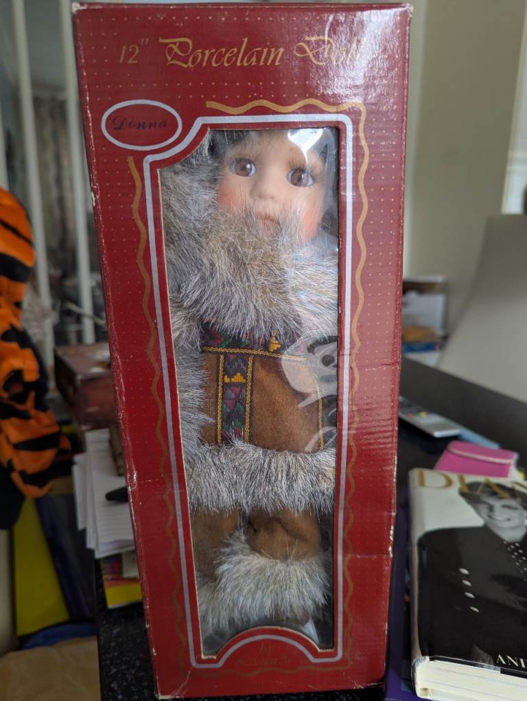 Porcelain Doll 12-inch in Original Box – New Condition