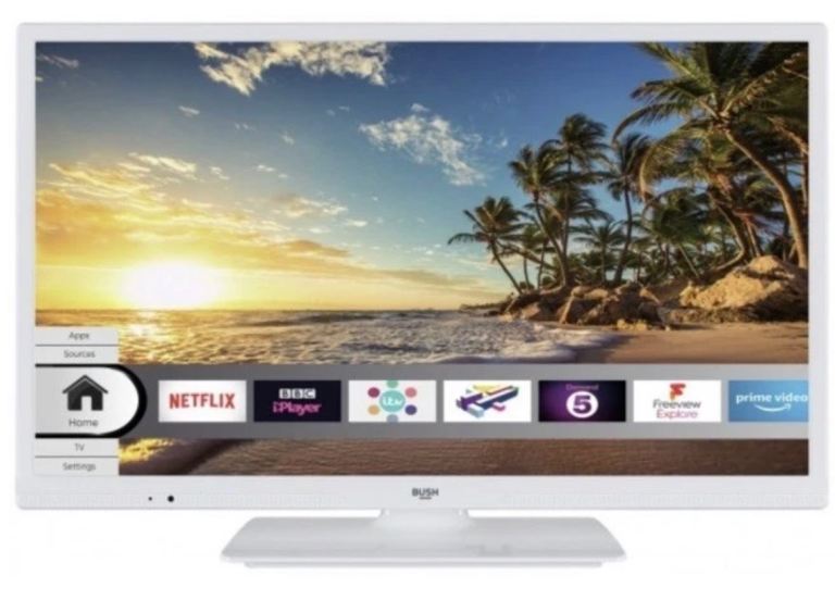 (£120 NEW) Bush 24” White Smart HD LED TV with DVD Player (ELED24HDSDVDWA)