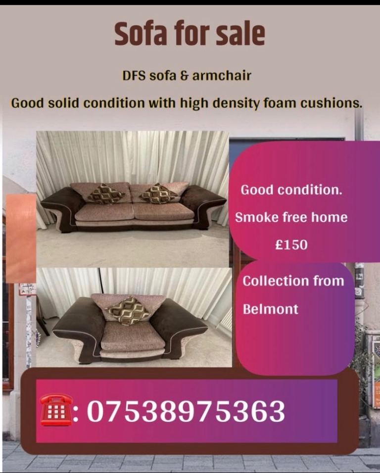 DFS  Sofa Jumbo Cord Suite Set 2 Seater Grey Black Brown, 1 Seater