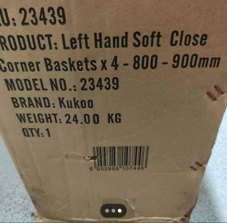 Kukoo Left Hand Soft Close Corner Baskets 800-900mm – New