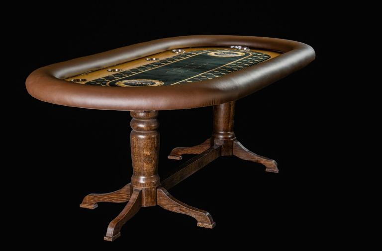 Luxury poker table with wooden legs racetrack