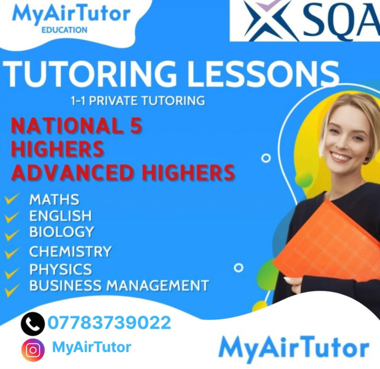 TUTOR EXPERIENCED N5/HIGHER/ADVANCED 1-1 LESSONS SQA WITH FULL SUPPORT