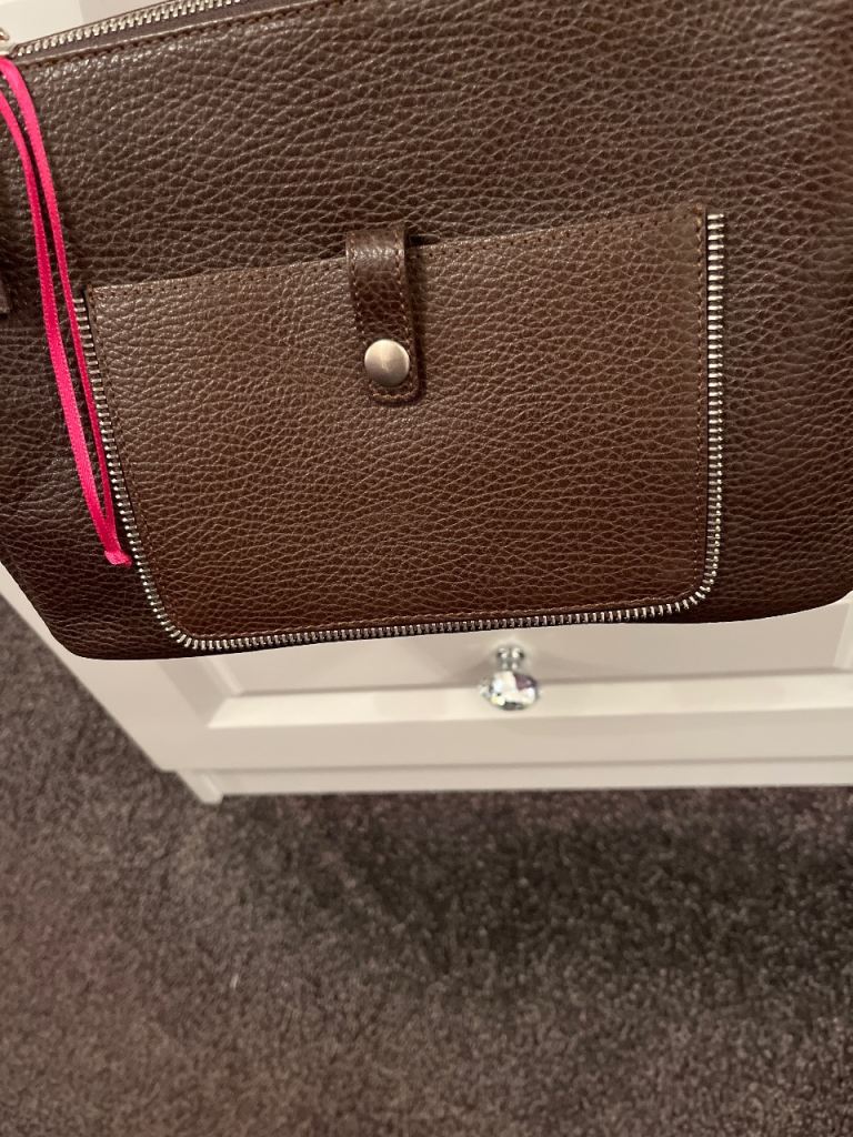 Dark Brown Real Leather Handbag