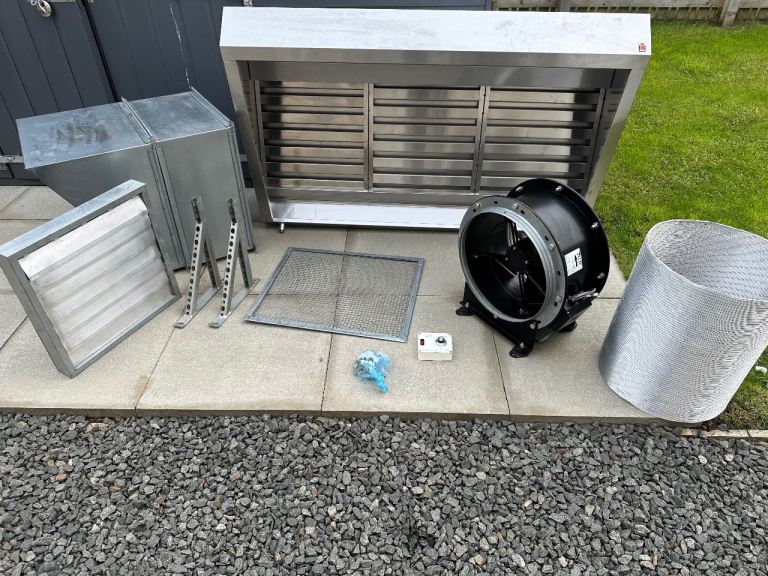 Commercial Kitchen Extraction Canopy Hood 5ft+ with Fan Box Extraction Kit