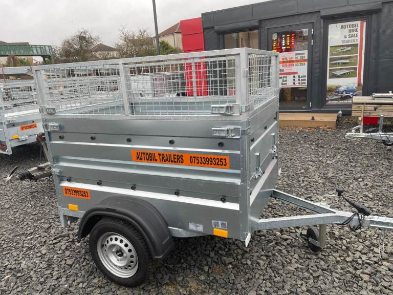 BRAND NEW 5ft X 4ft SINGLE AXLE DOUBLE BOARDSIDE TRAILER WITH 40CM MESH