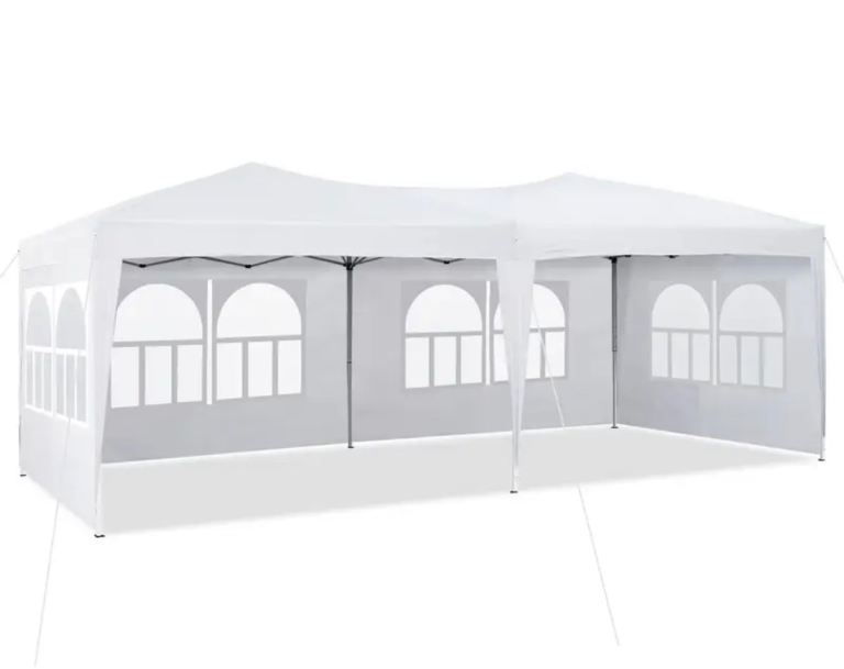 3 X 6m Gazebo with Side Panels, Anti-UV Garden Gazebo Marquee Party Tent with Heavy Duty Frame 