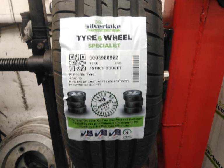 185 60 R15 88h Ilink L-Grip55 6mm Partworn Pressure Tested Tyre