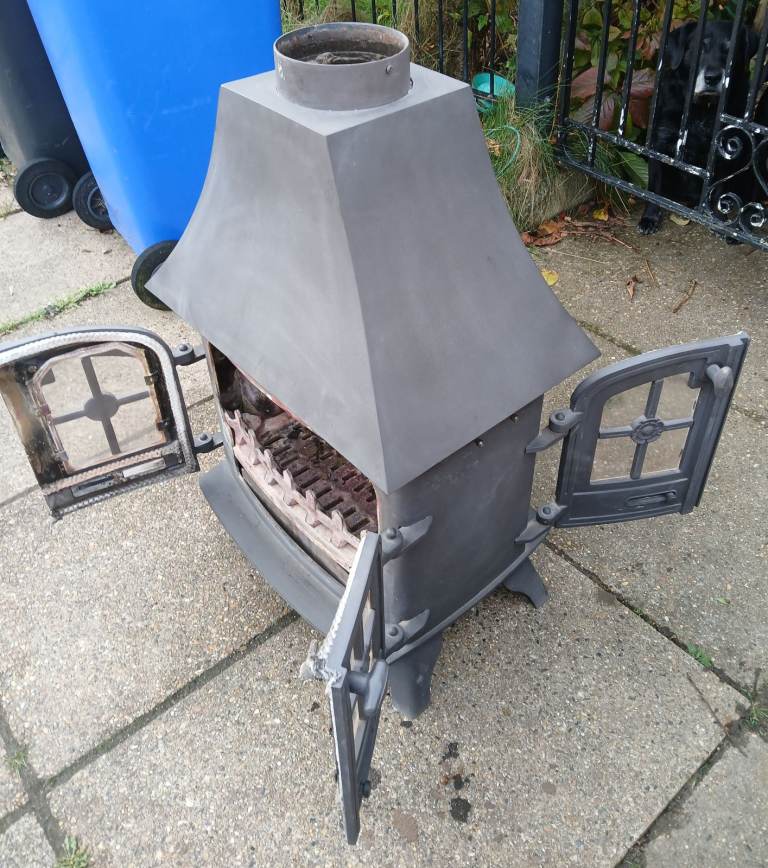 Double sided multi fuel stove wood burner woodburner log burner fire wood burning 