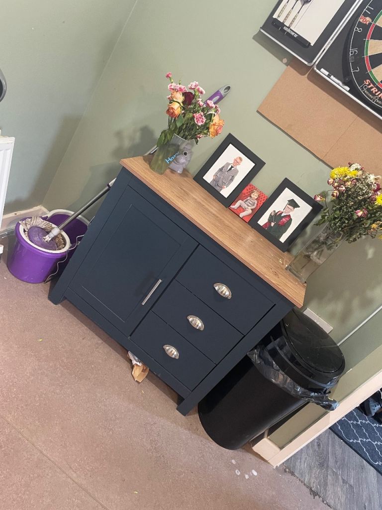 2 matching navy blue sideboards