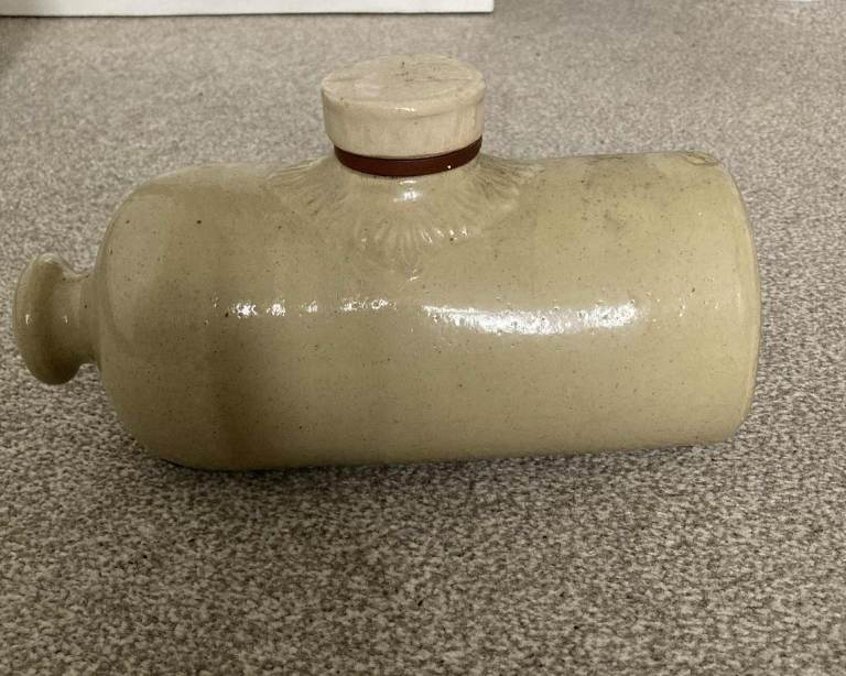 Vintage mid 20th Century stoneware hot water bottle