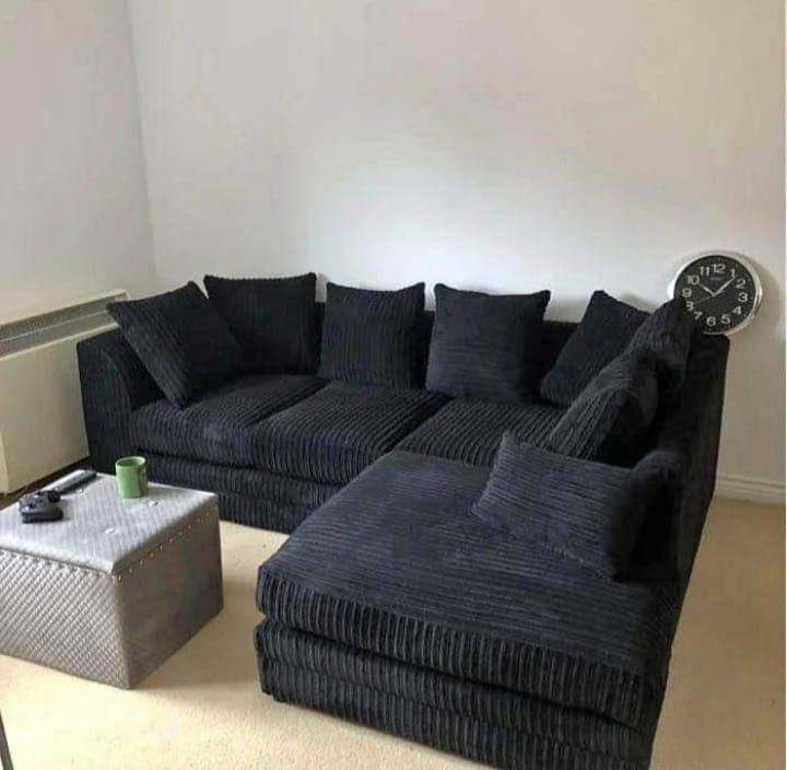 Wooden Corner L Shape Sofa 3+2 Seater Sofas With cushions Free Delivery