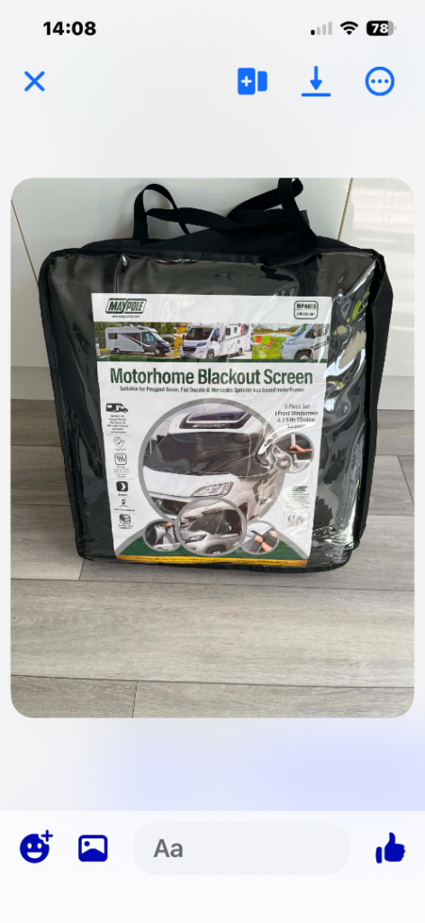 Motorhome blackout screen 