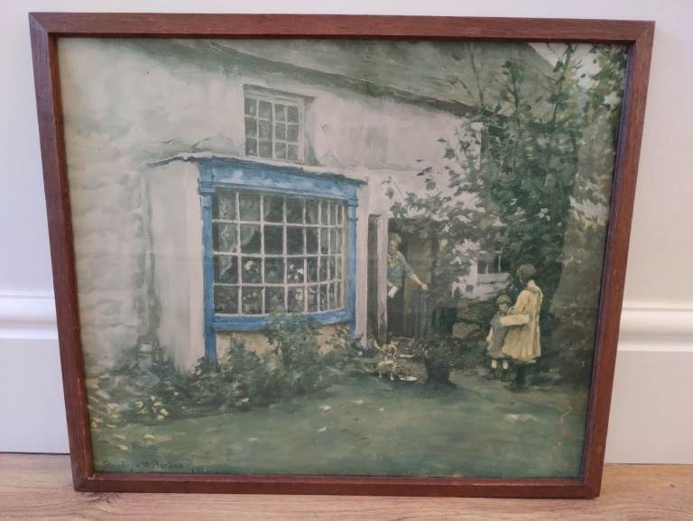 'The blue window' framed print by Stanhope A. Forbes. Good.