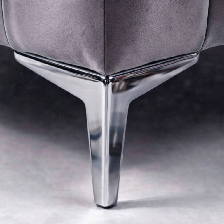 8 Silver Metal Furniture Legs - Set of 4