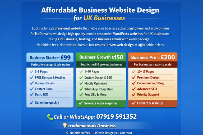 Affordable Business Website Design for UK Businesses