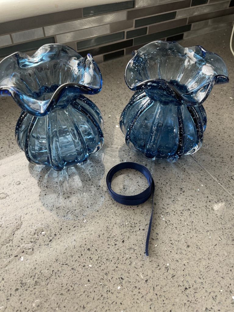 Pair of blue decorative vases by NEXT