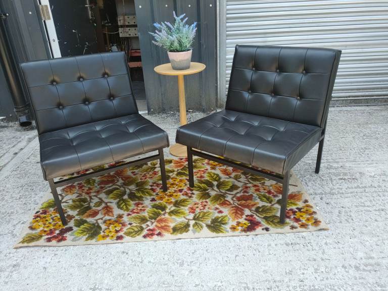 image for Black vinyl occasional chairs