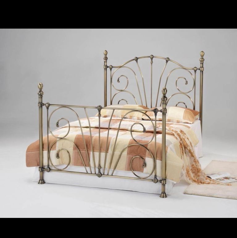 Antique brass double bed 