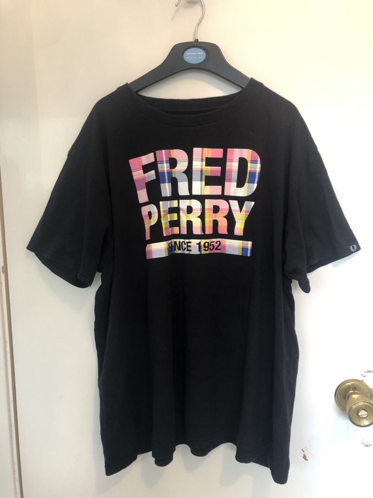 image for Men Fred Perry Black T Shirt Size XXL