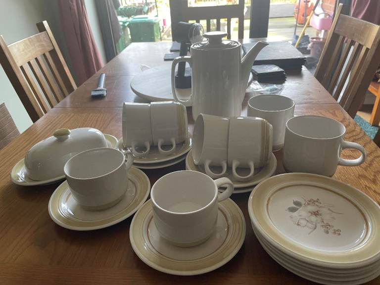 Vintage Country Day Impressions by Daniele Tea / Coffee Set with Plates & Butter Dish