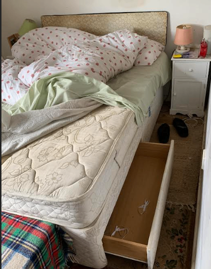 double bed & side tables 