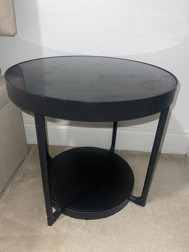Black marble side table 