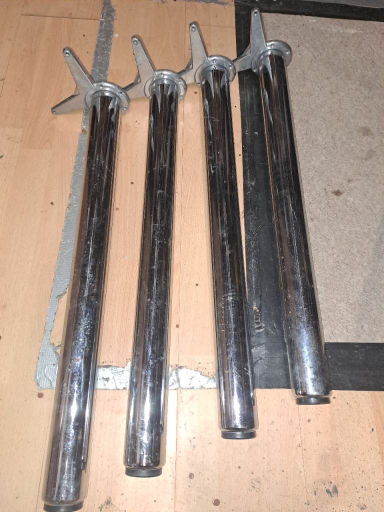 Set of 4 Chrome Table Legs – Good Condition