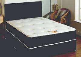 Panel Line Fabric Divan Double Bed with Mattress & Drawers - Cash on Delivery