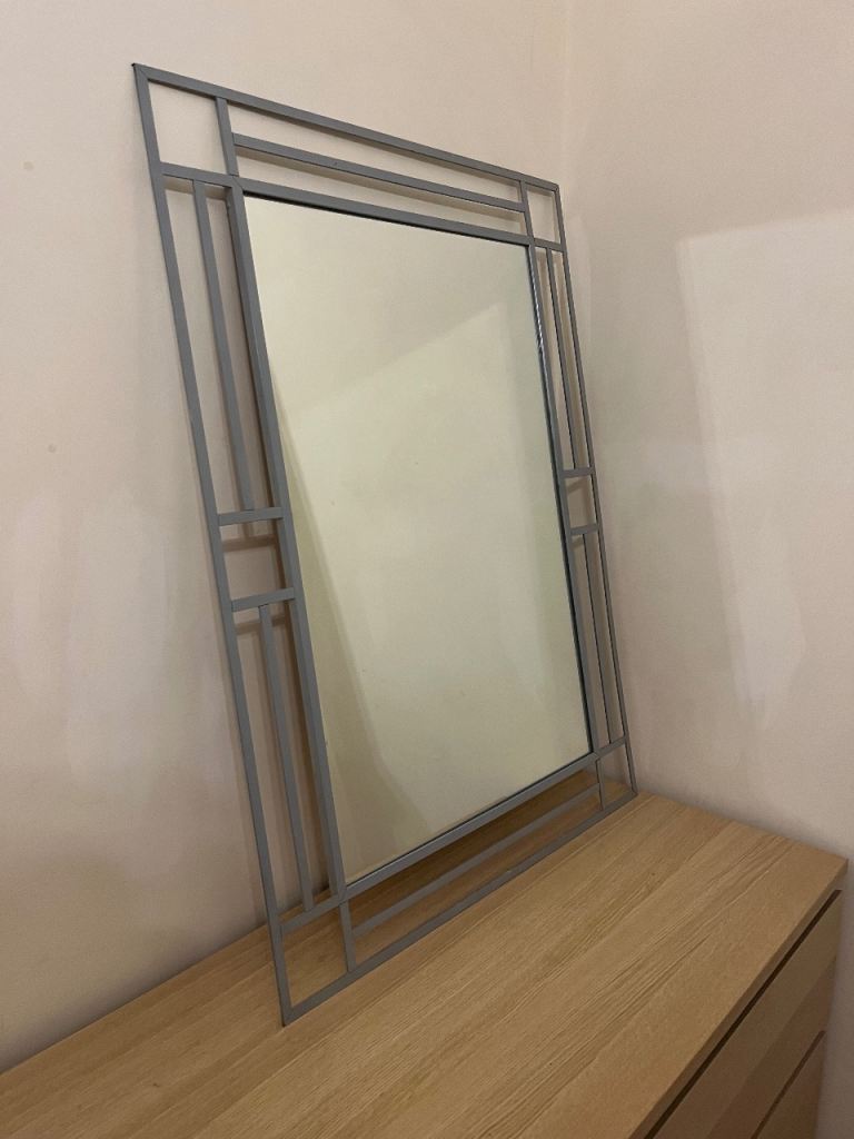 Large mirror with metal frame