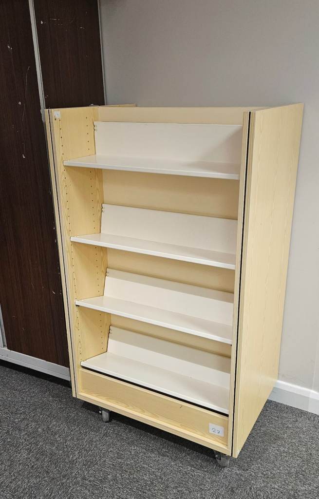 Double Sided Bookcase on Wheels