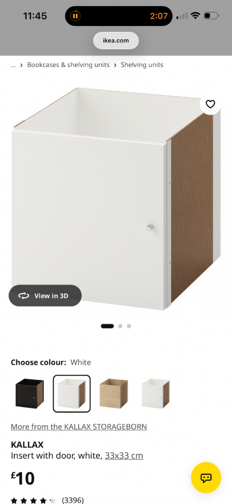 Brand new ikea kallax unit cupboard door insert silver handle x3 new in packaging 