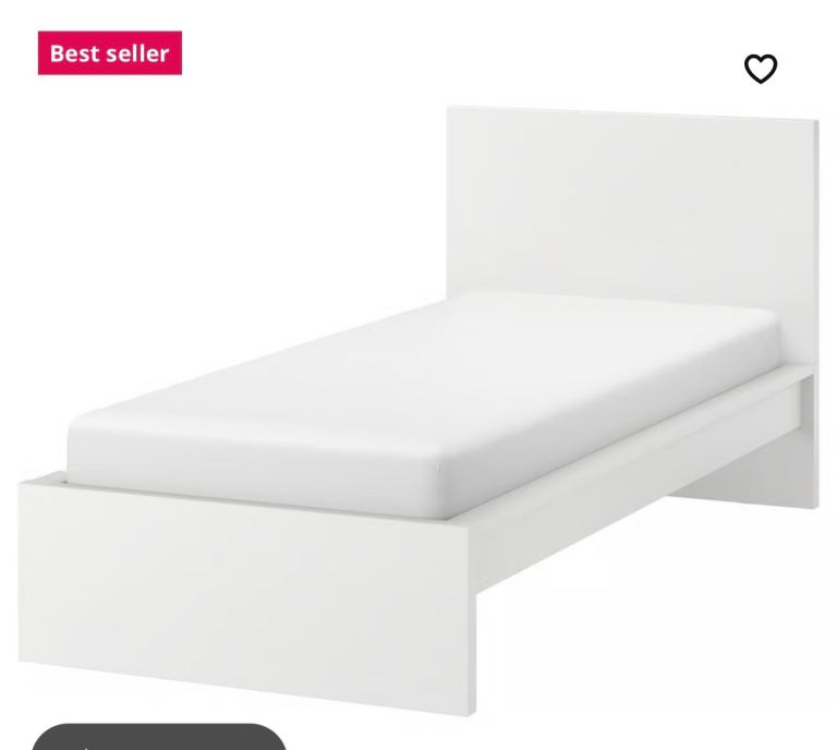 IKEA White Single Bed Frame – Good Condition