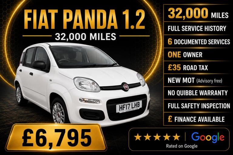 2017 Fiat Panda 1.2 Pop 5dr HATCHBACK Petrol Manual