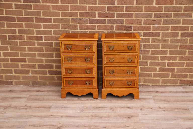 image for Pair of Burr Wood Bedside Chests (UK Delivery)