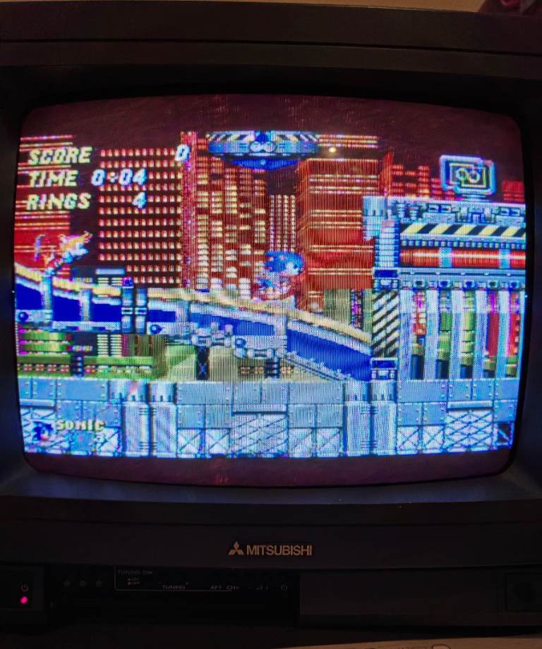 14 inch Mitsubishi CRT television tv with remote sound isn't working retro gaming 