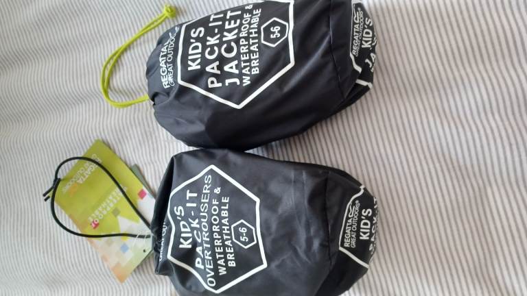 Regatta child's water proof jacket and trousers. 