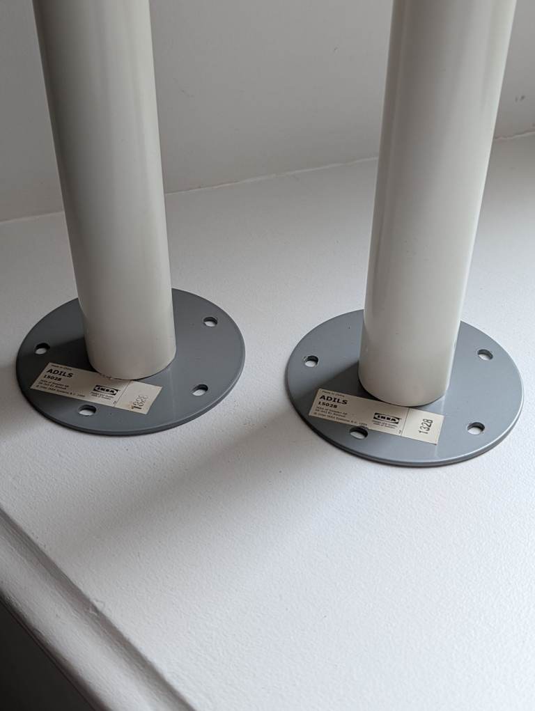 IKEA ADILS Table Legs in White - Pair, 70cm