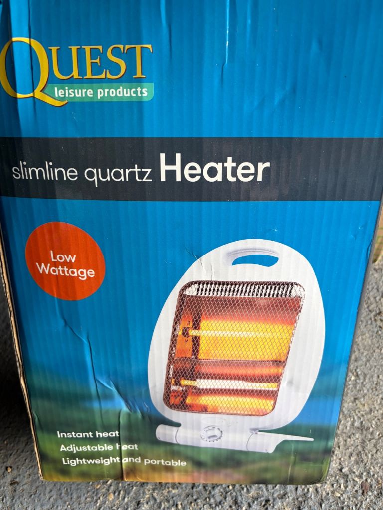 Quest Slimline Quartz Heater - Low Wattage, Portable