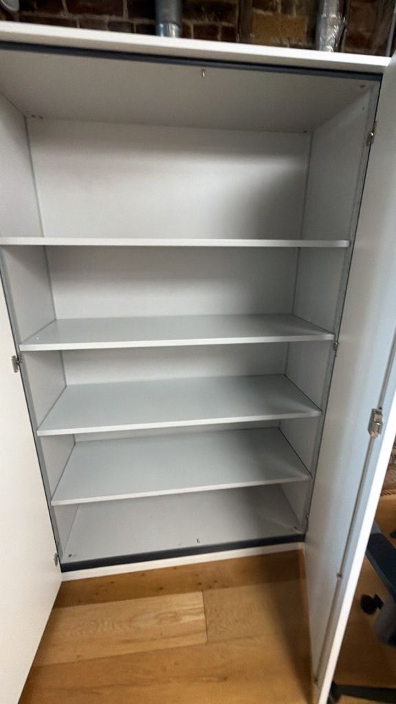 Heavy duty White Storage Cupboard with Shelves – Good Condition