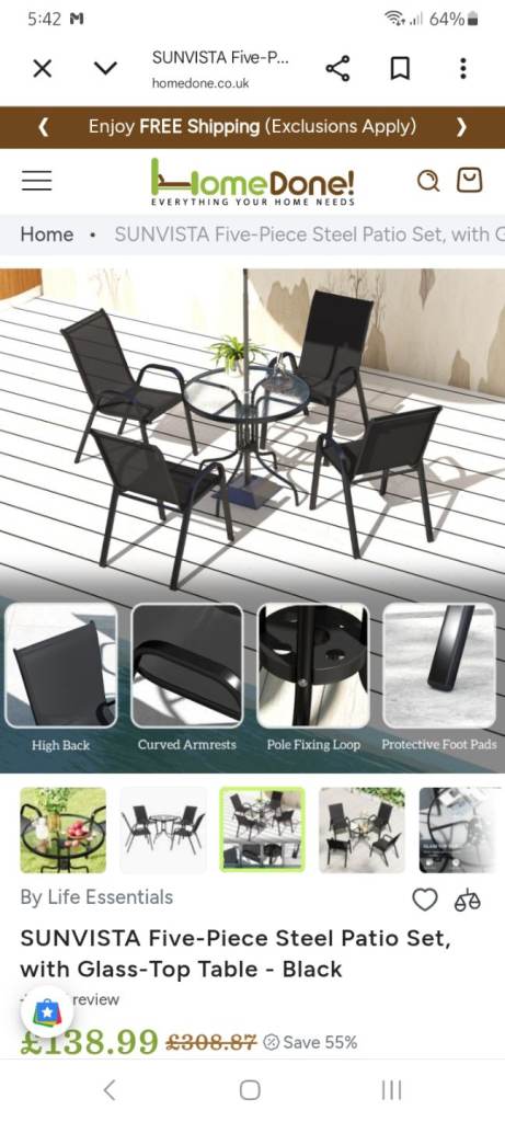 Garden table and 4 chairs