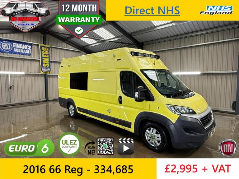 2016 66 Reg Fiat Ducato 42 Maxi 3.0 Multijet High Roof Ambulance + VAT