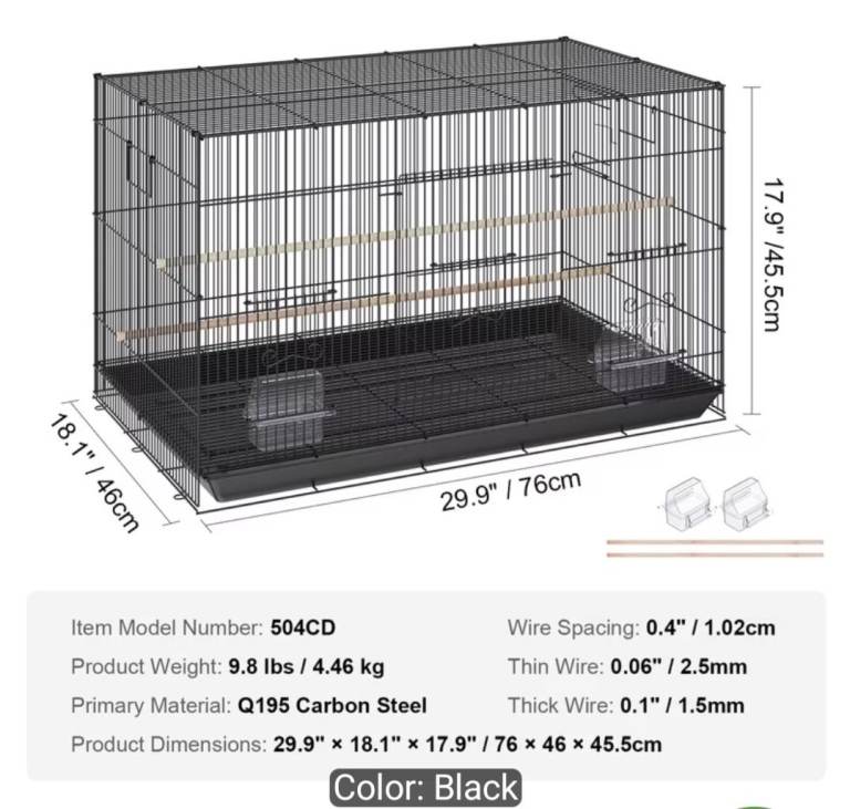 Brand New Bird Cages for Sale Two unused bird cages, still in their original boxes.