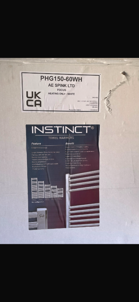 New Instinct Towel Radiator - 1500x600mm, White