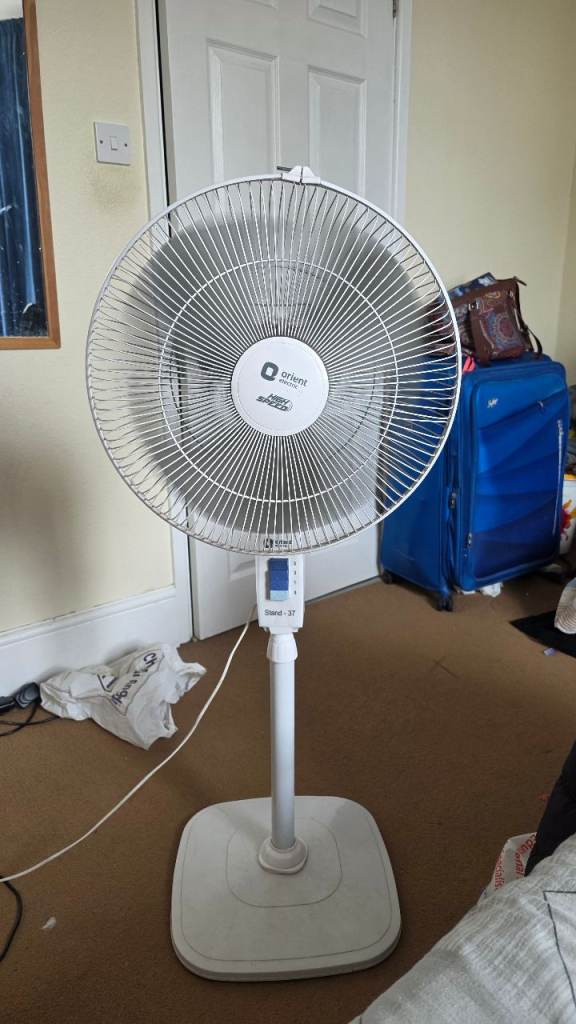 Orient Electric Pedestal Standing Fan – Works Perfectly! (Free UK Adapter Included) 