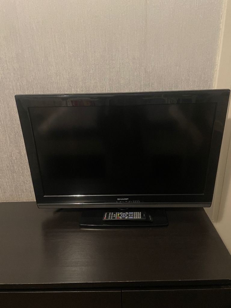 Sharp Black LCD TV with Remote Control – Good Condition