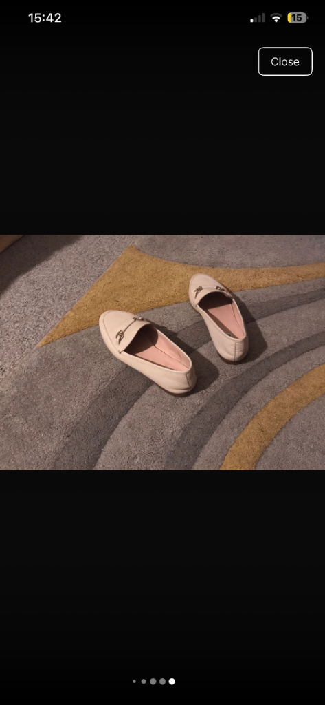 Dune Ladies Cream Leather Loafers – Good Condition