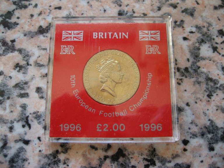RARE - FOOTBALL - 1996 European Championships Two Pound Coin BU in Original Case!